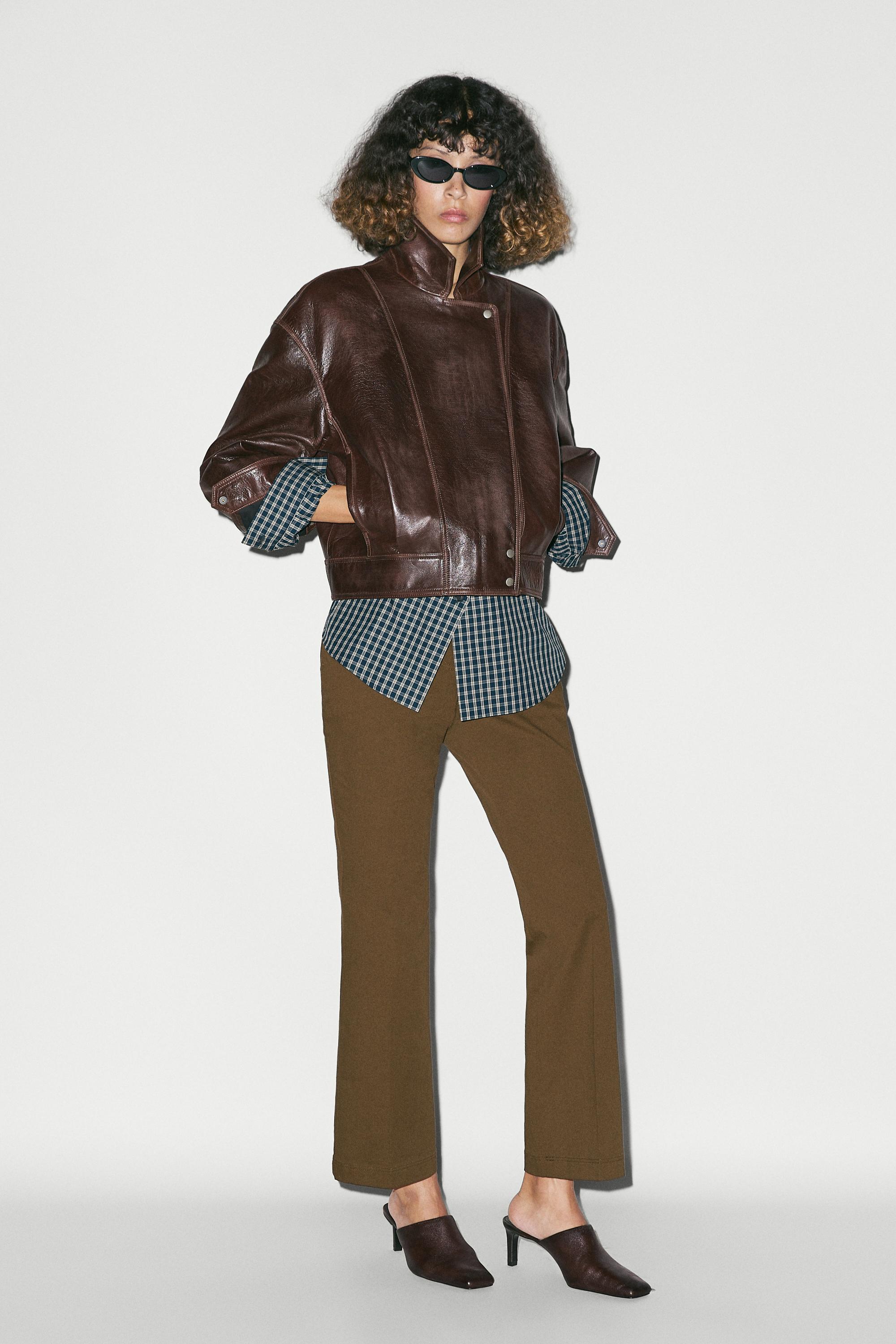 Pantalon kick flare en mélange de coton